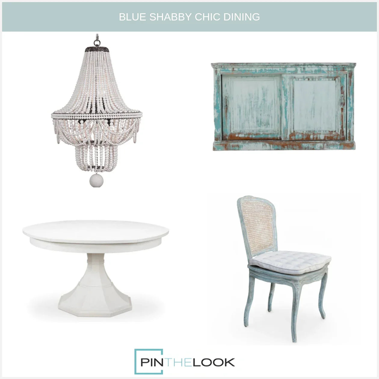 Aqua Blue French Country Sideboard, Circa 1850