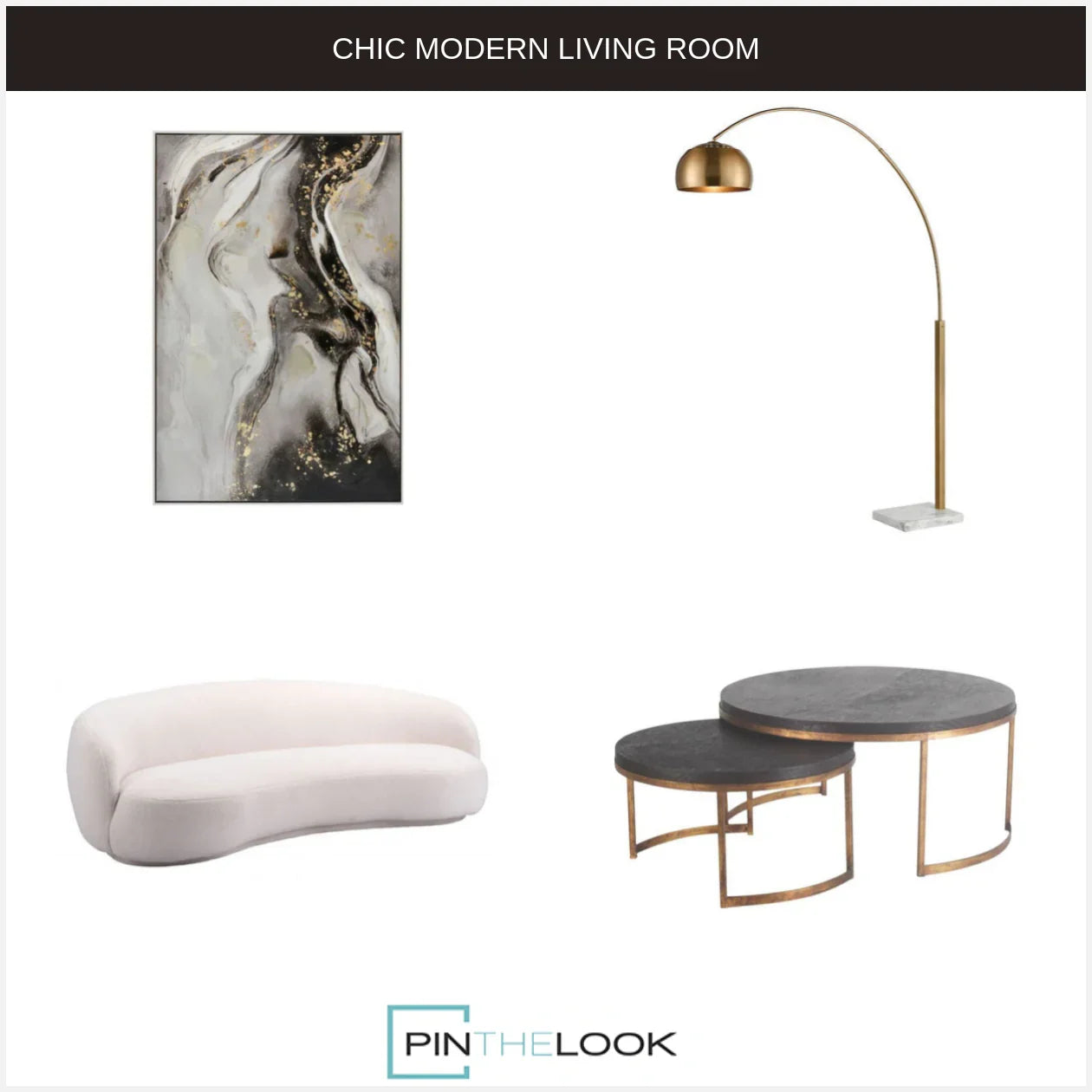 Round Gold Base Nesting Tables