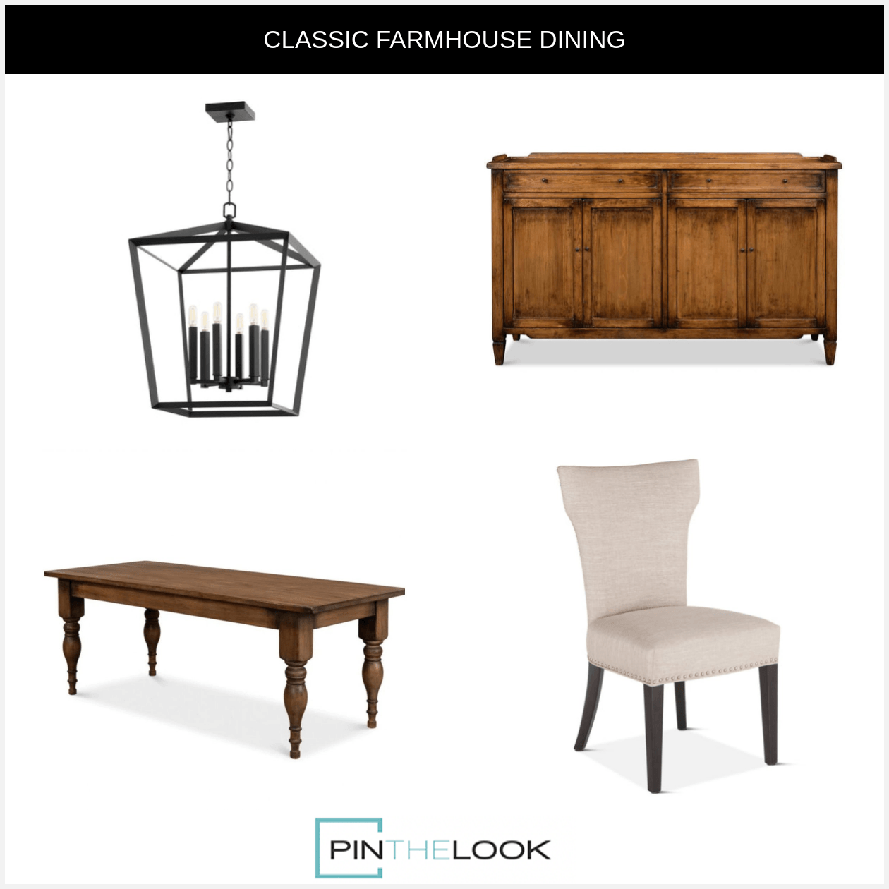 Wood Stained Farmhouse Dining Table