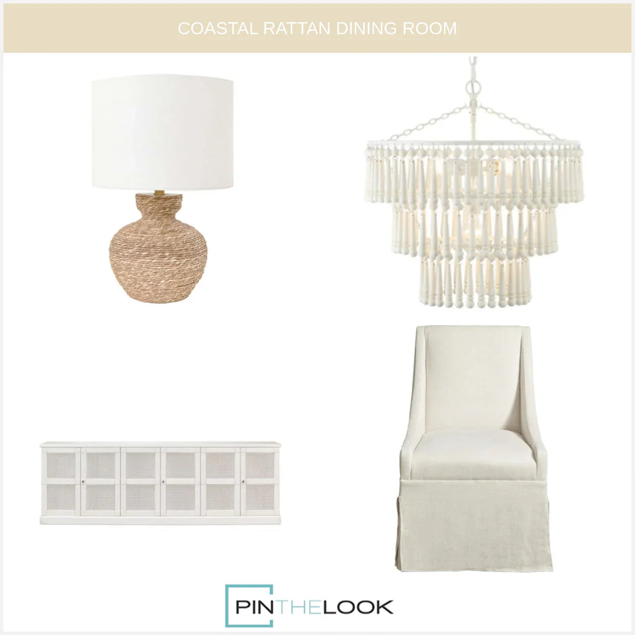 Extra Long Solid White Cane Door Buffet