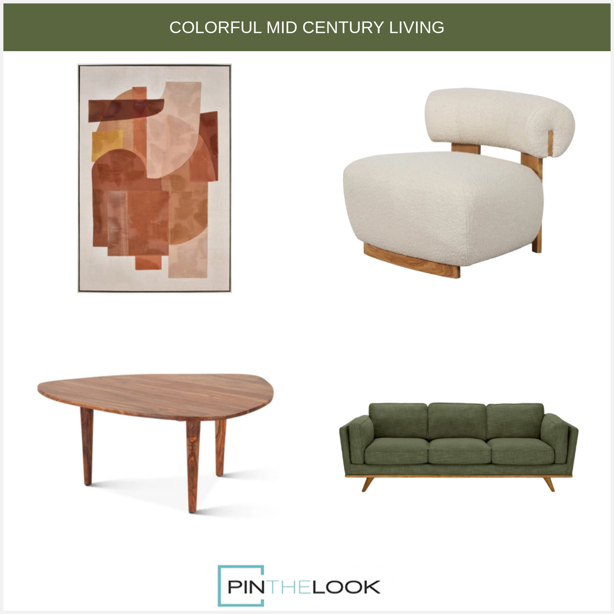 Mid Century Natural Wood Coffee Table