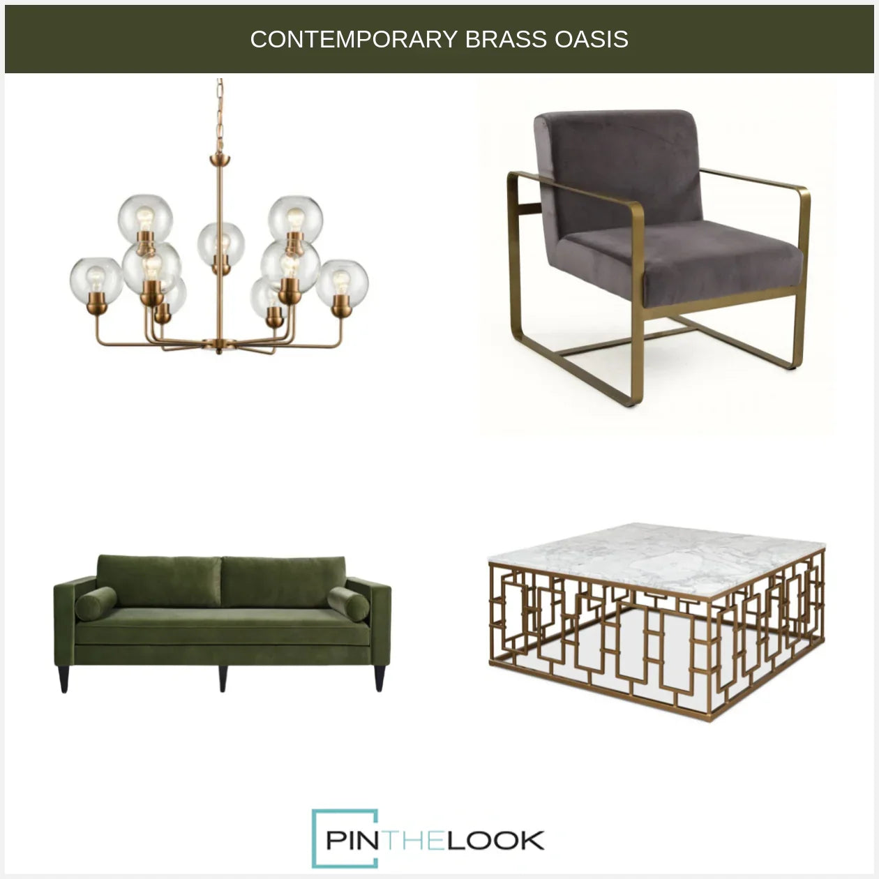 Brass Gate Italian Marble Cocktail Table