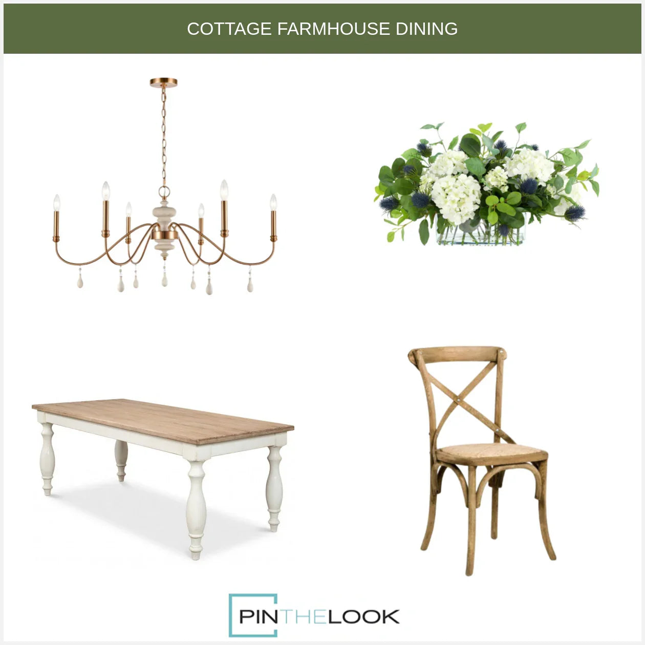 White Brie Farmhouse Dining Table