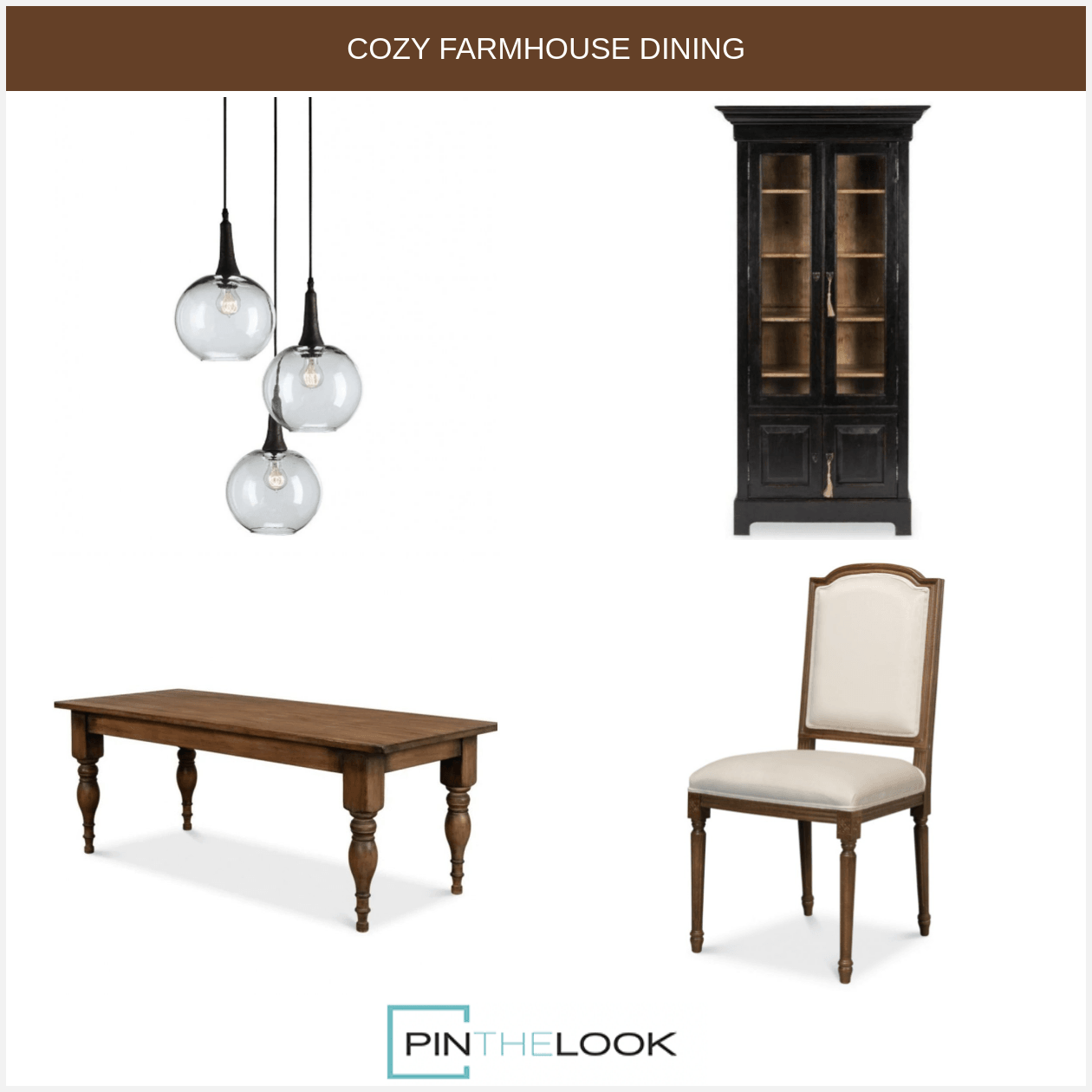 Wood Stained Farmhouse Dining Table