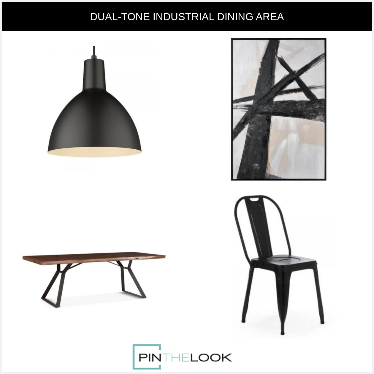Retro Black Metal Chairs - Pair