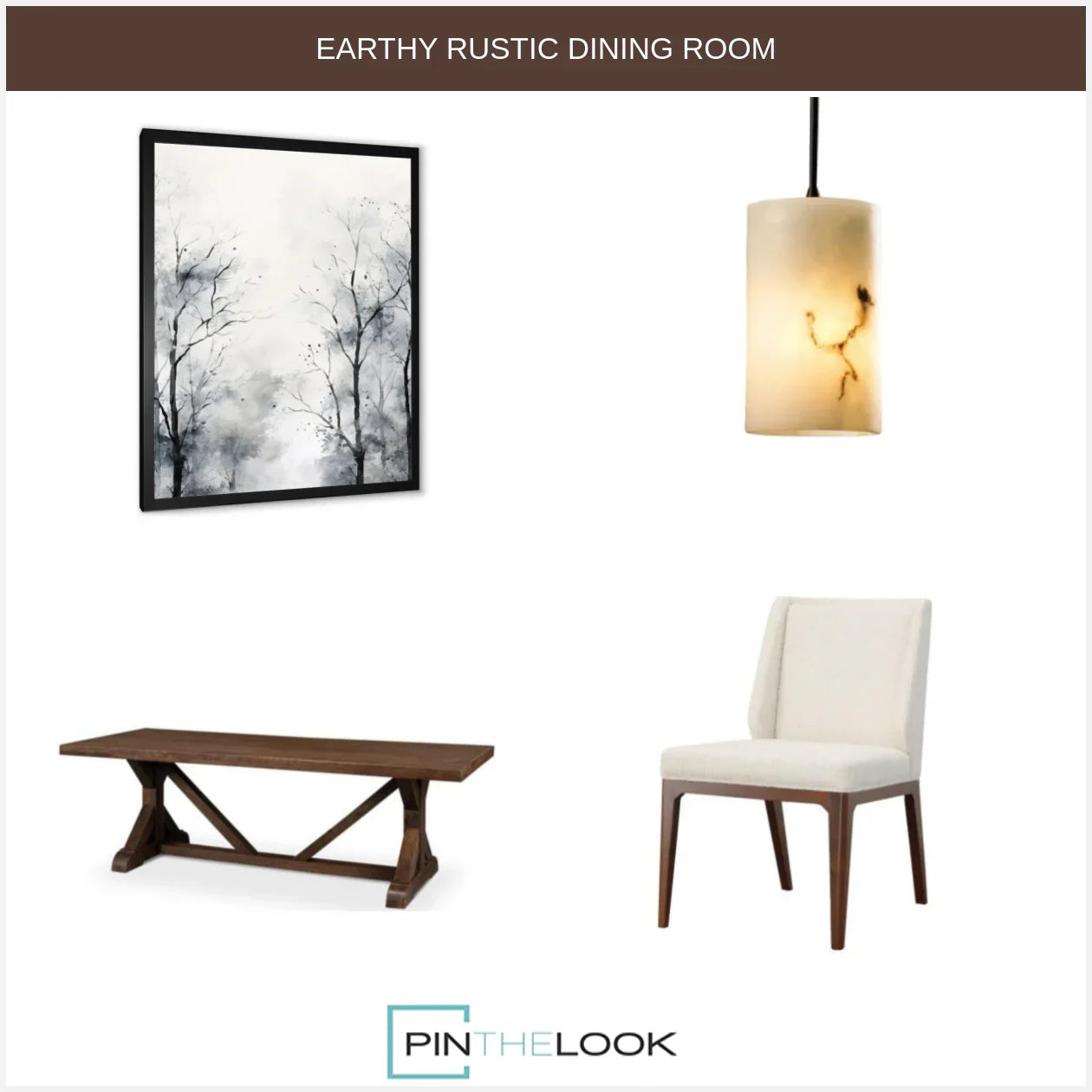 Brown Farmhouse Trestle Dining Table
