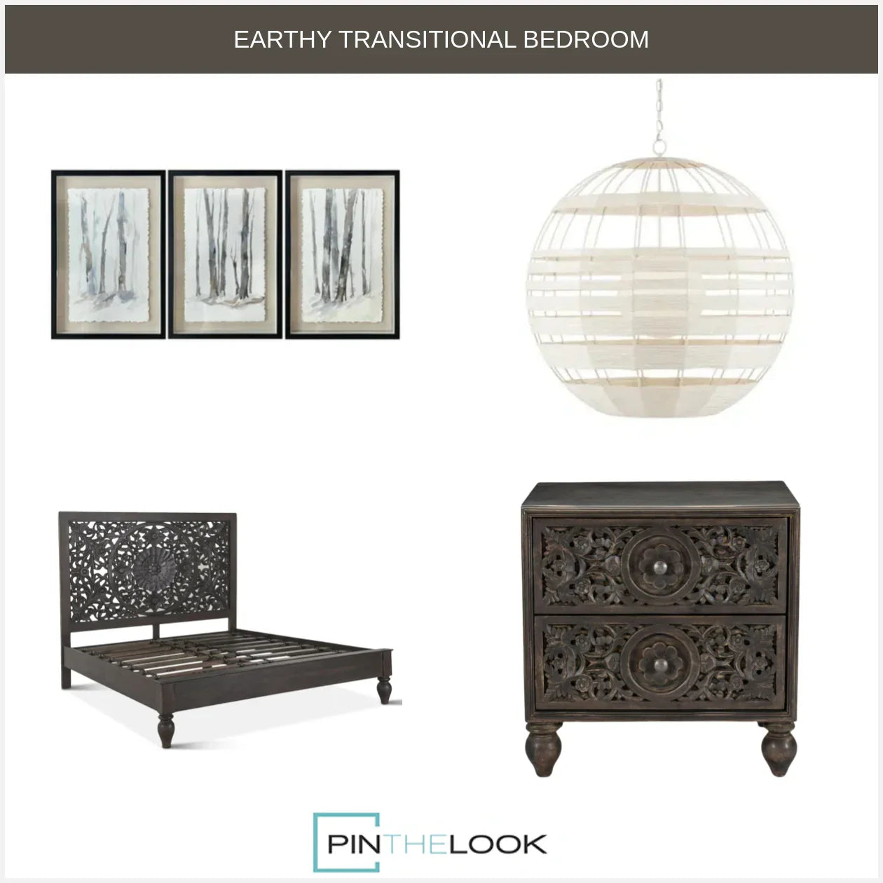 Flora Bohemian Dark Brown Bed - King