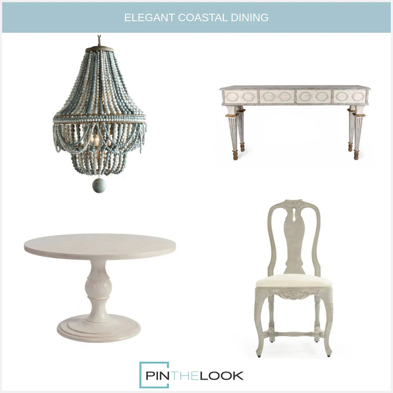 Light French Blue Gray Dining Chairs