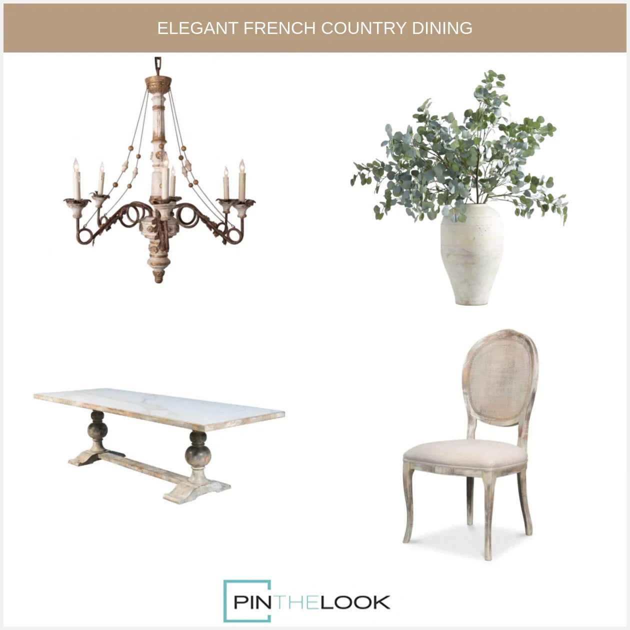 Valeria French Draped Wooden Chandelier