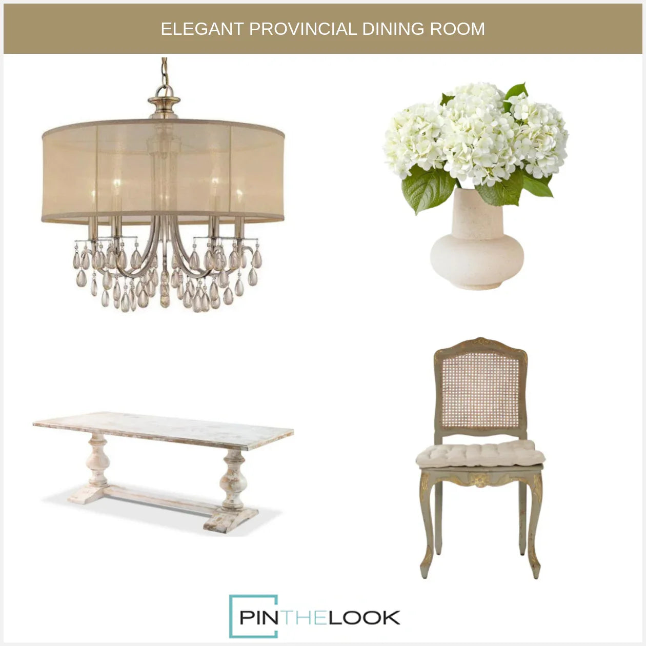 Antoinette Gilded Gray Cane Dining Chair