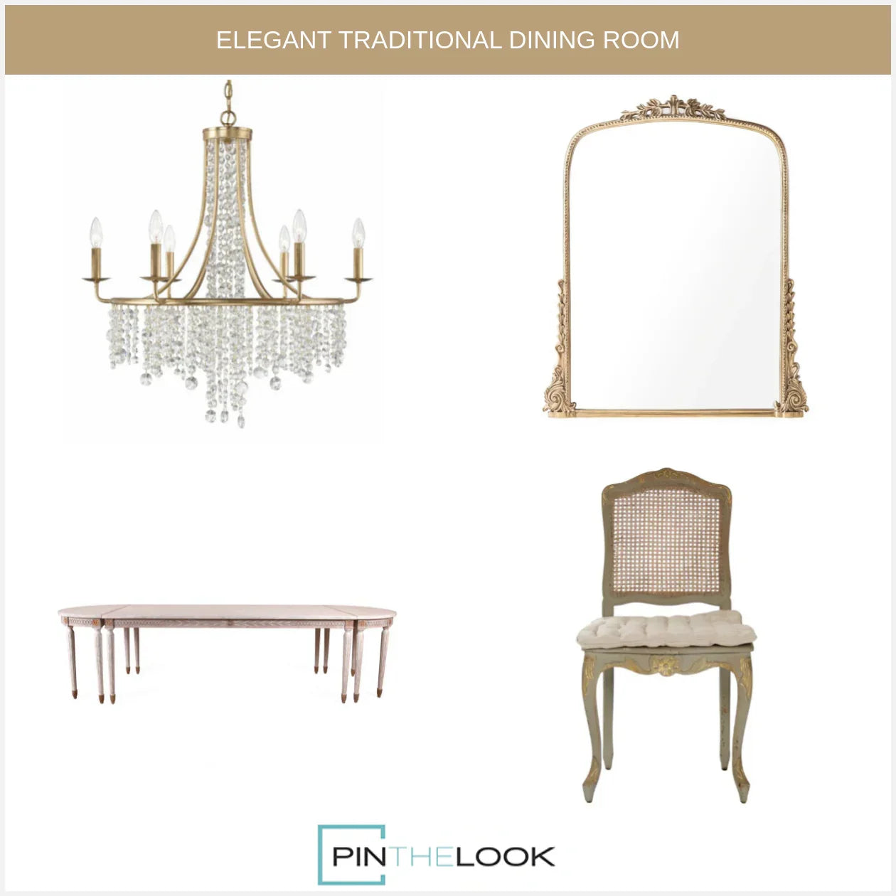 Antoinette Gilded Gray Cane Dining Chair