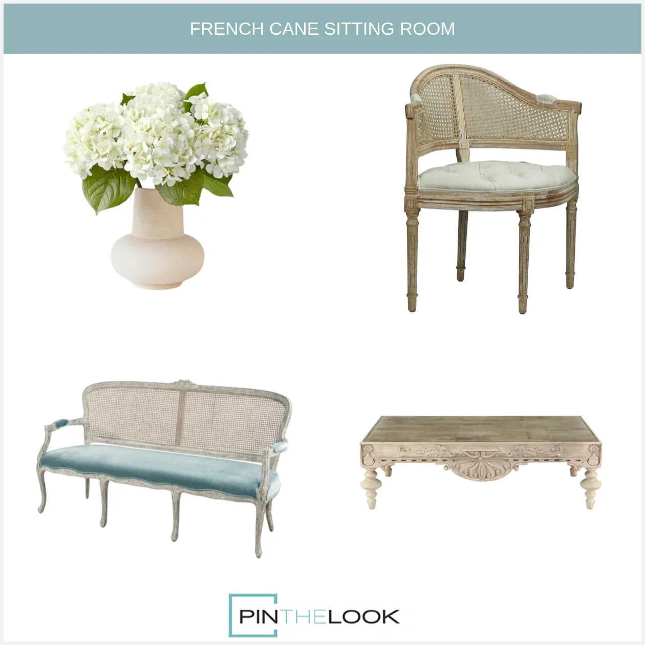 Curved Cane Back Corner Chairs - Set of 2