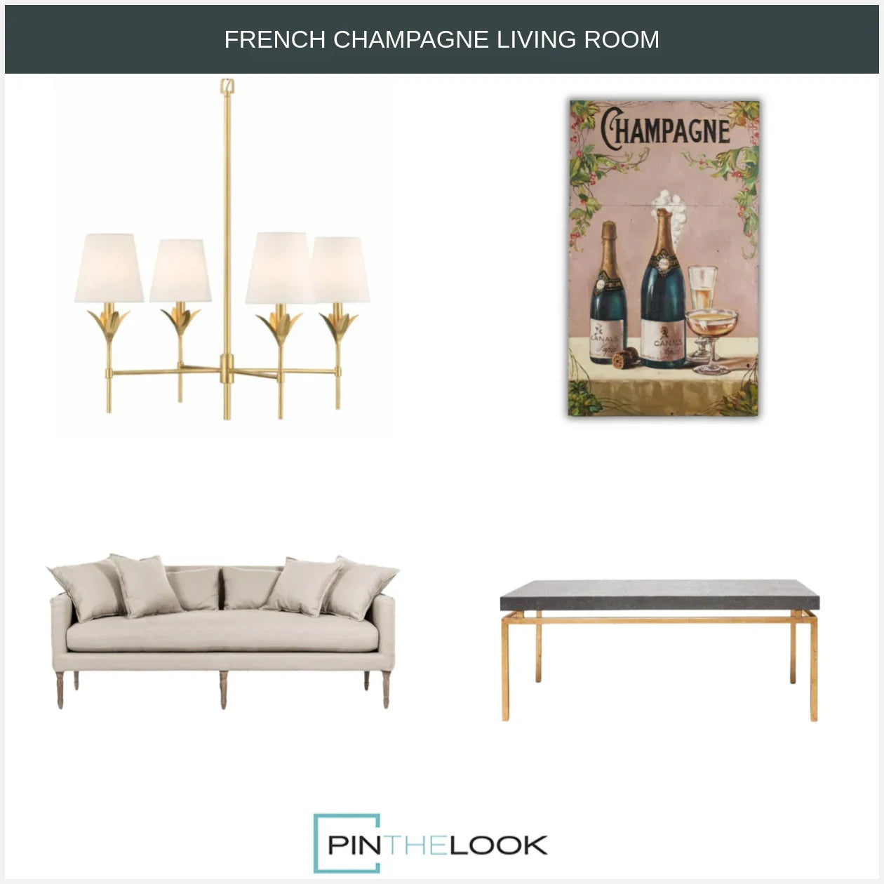 Lily Bloom Antique Gold Chandelier