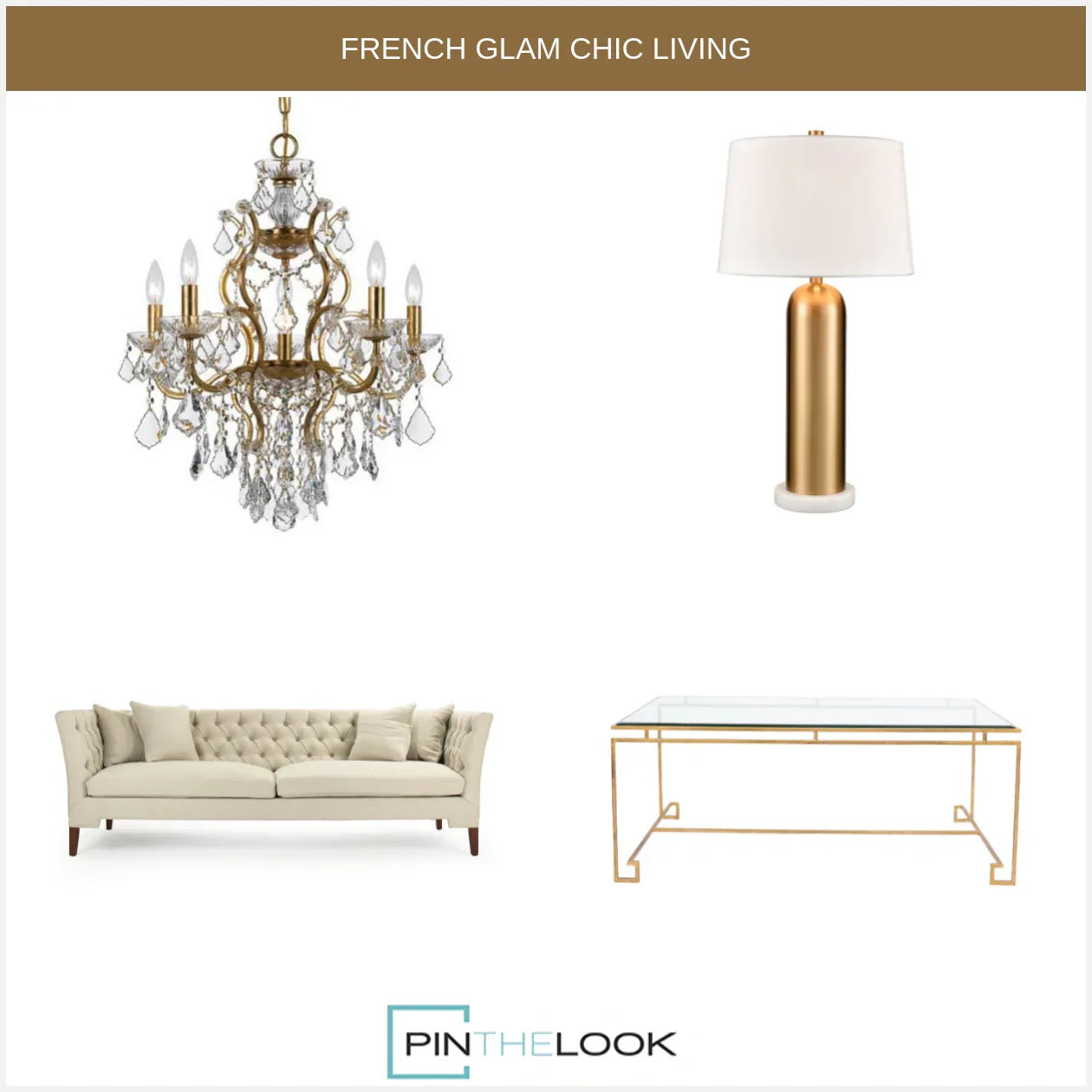 Parisian Parlor Crystal Gold Chandelier