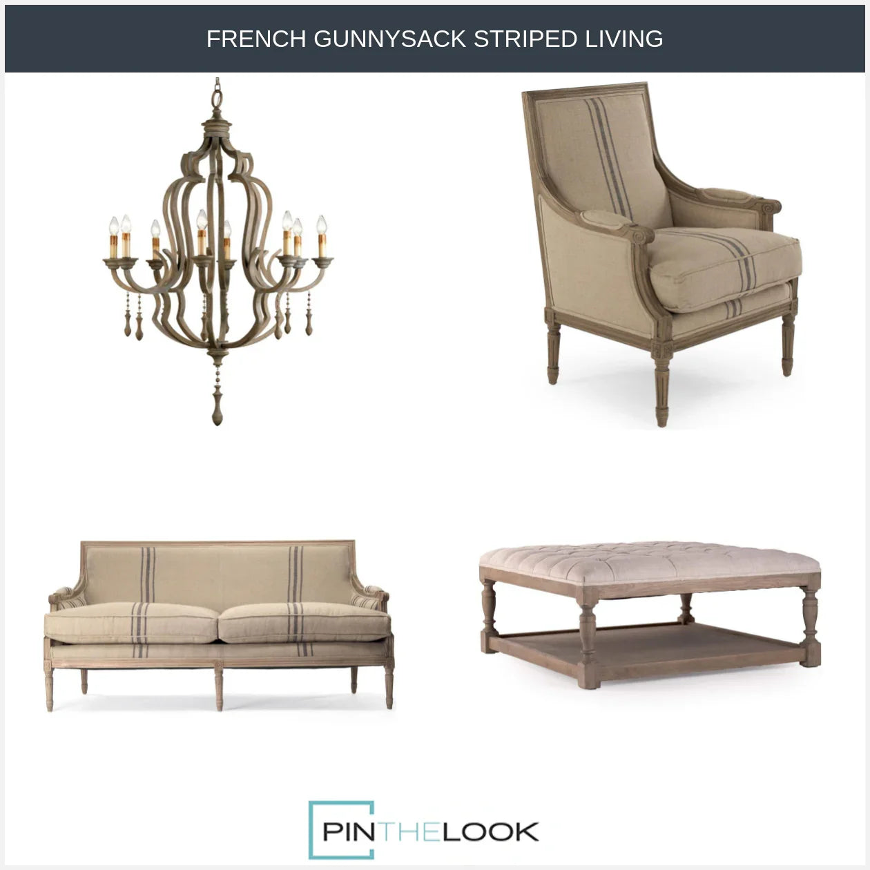 French Louis Blue Striped Armchair