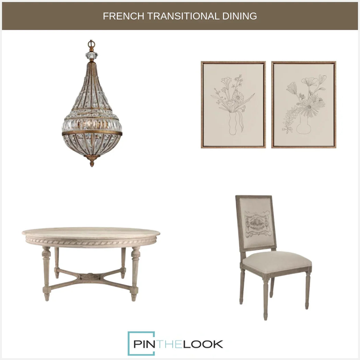 French Wine Label Louis Natural Side Chairs