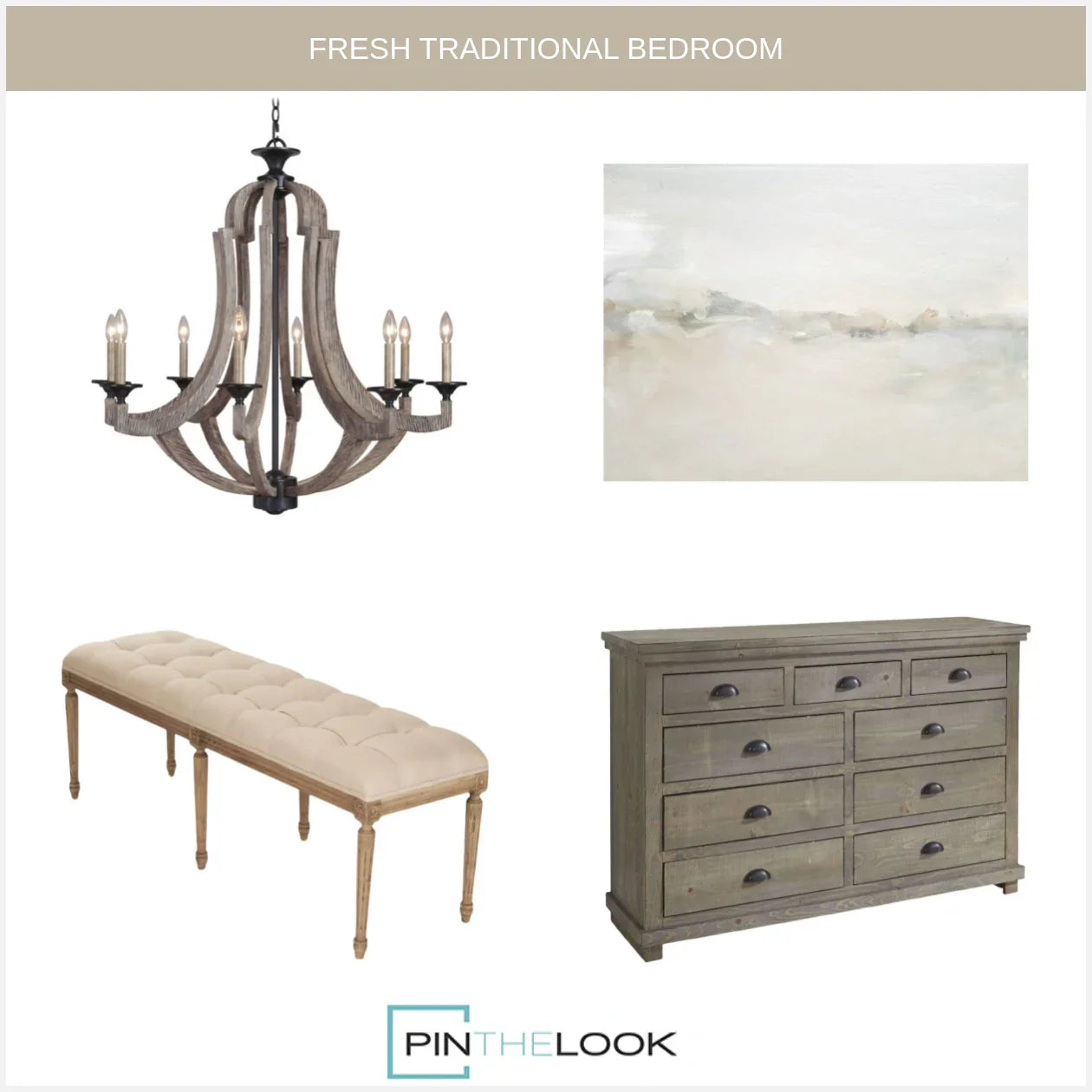 Louis Tufted Natural Linen Bench