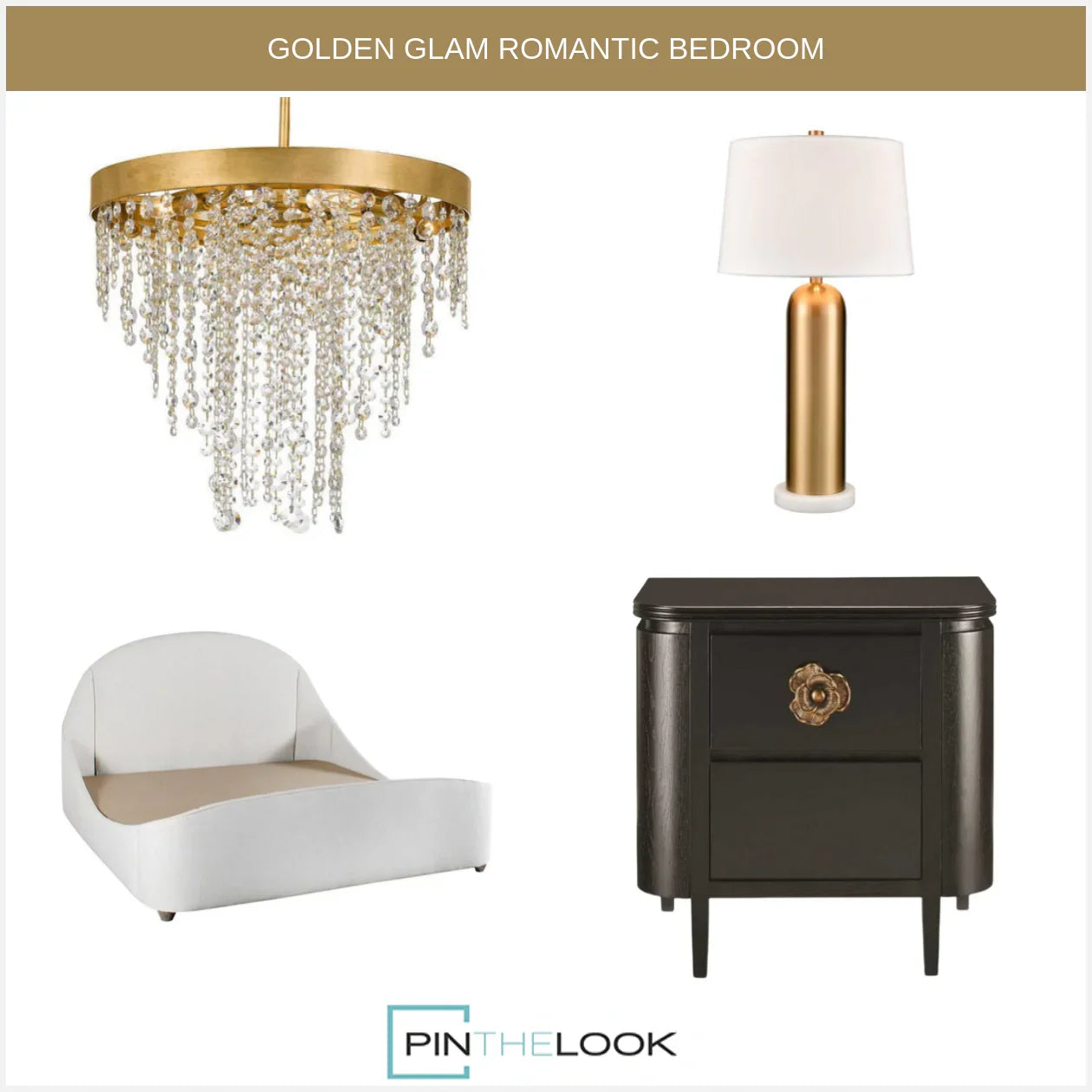 Black Florale Nightstand