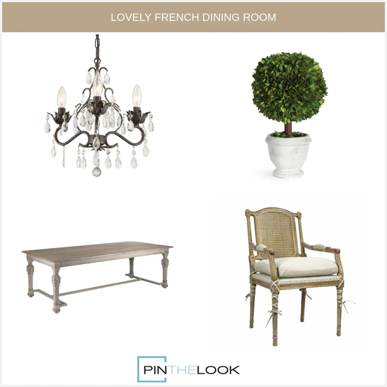 French Wood Top Dining Table