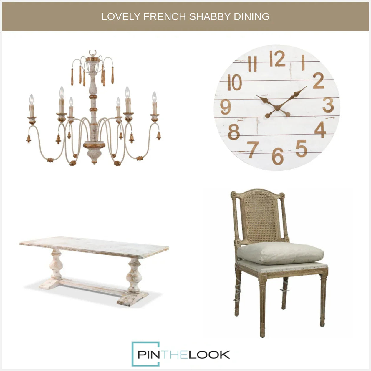 White Distressed Wall Clock