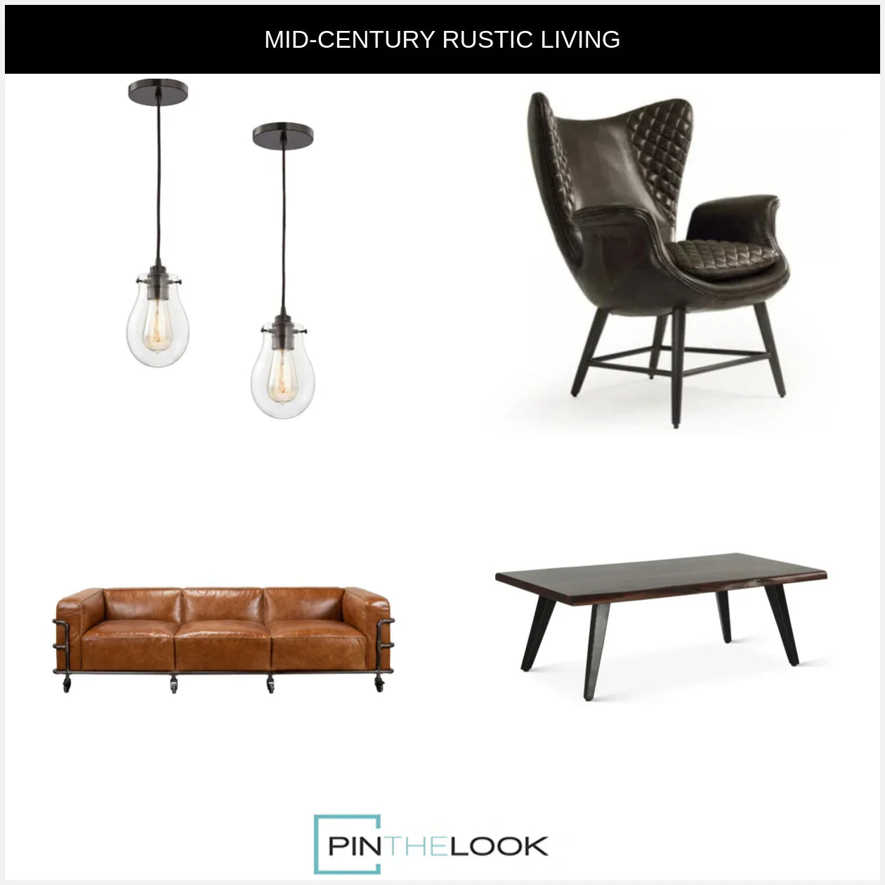 Brown Leather Industrial Iron Pipe Sofa