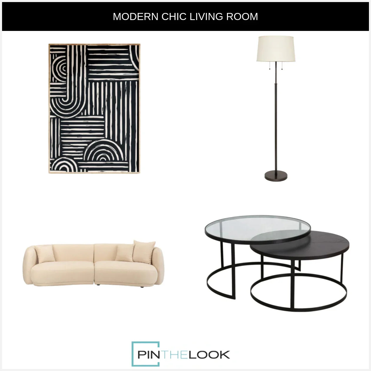 Black Glass and Wood Top Iron Nesting Tables