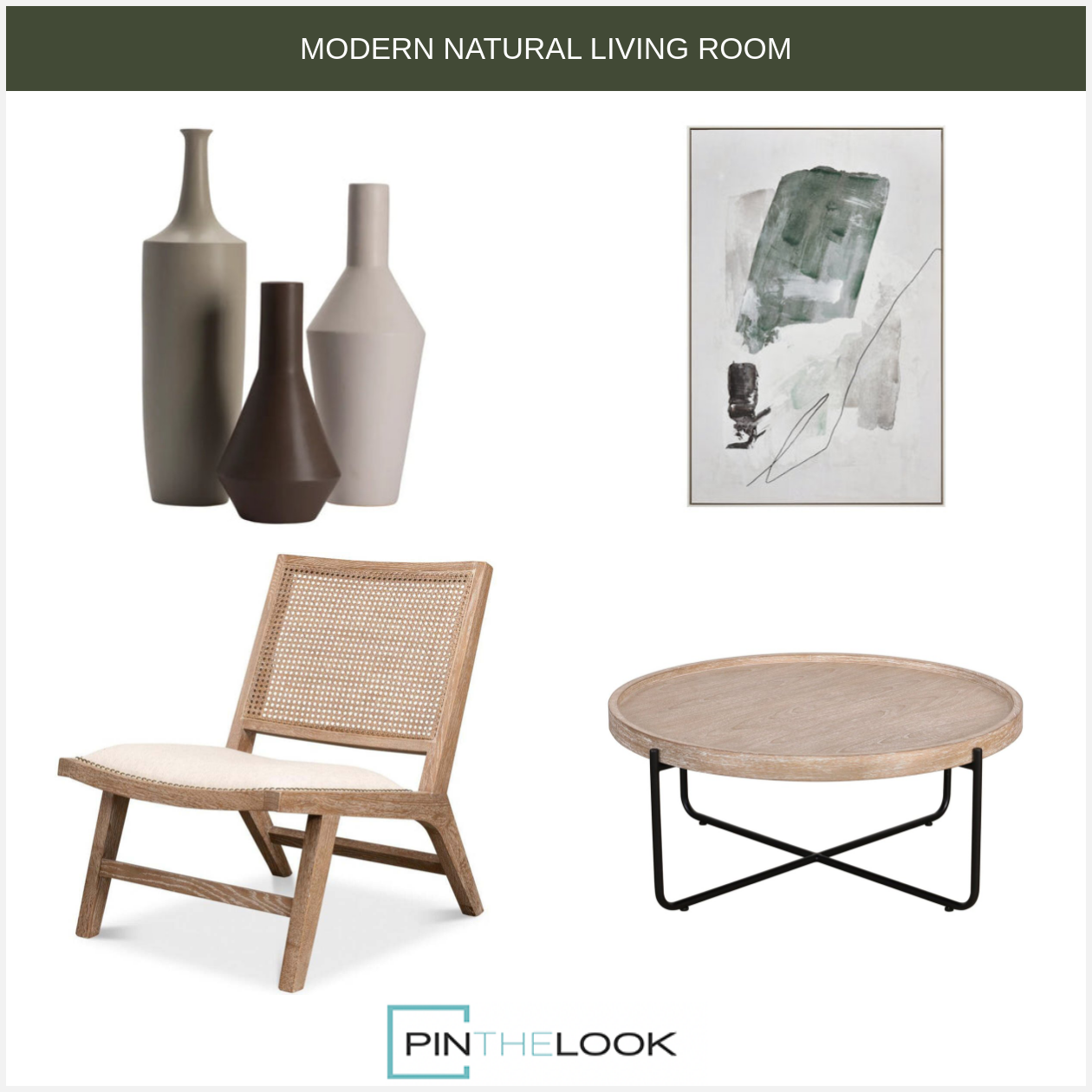Natural Wooden and Iron Round Coffee Table