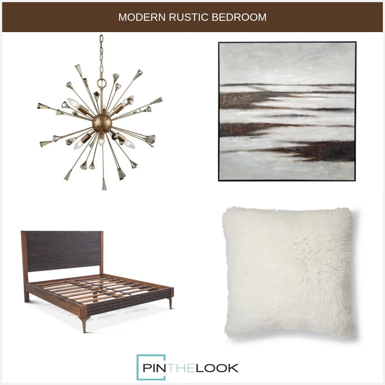 Rustic Wood and Iron Two-Toned Bed