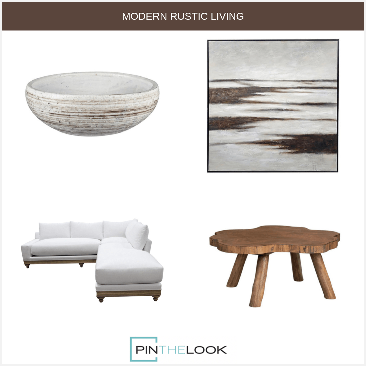 Long Wood Platform White Sectional