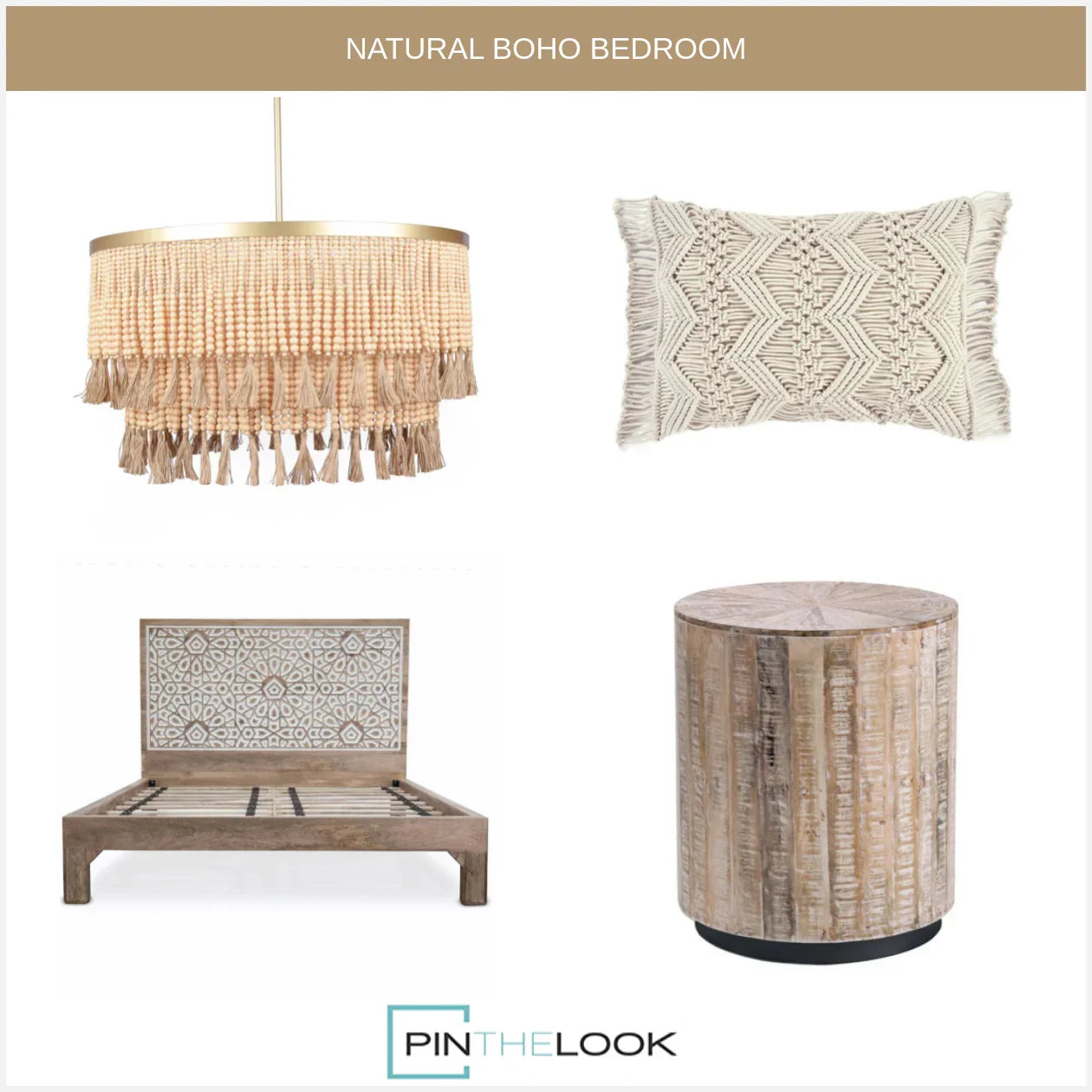 Indy Boho Natural White Bed