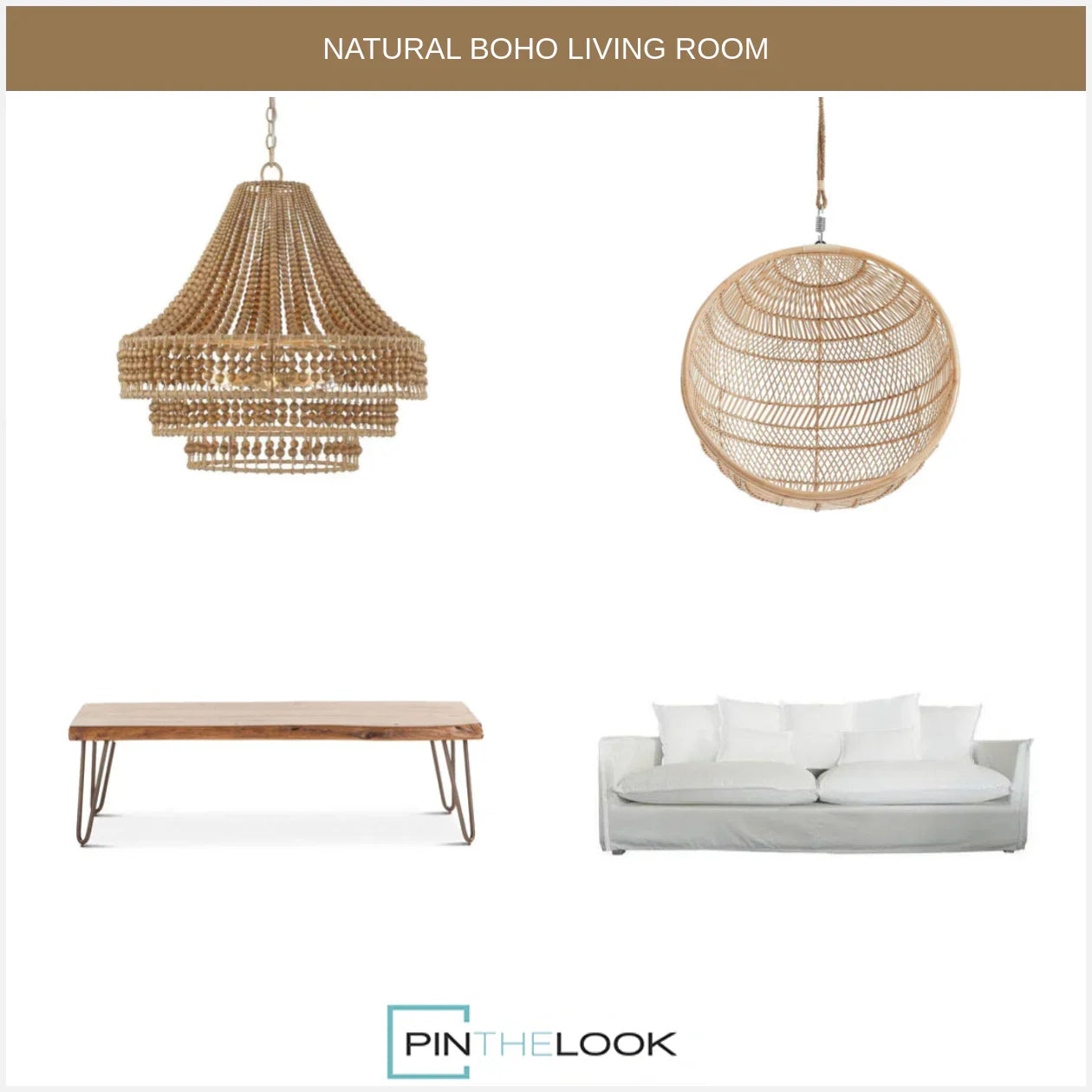 Tiered Wood Beaded Chandelier