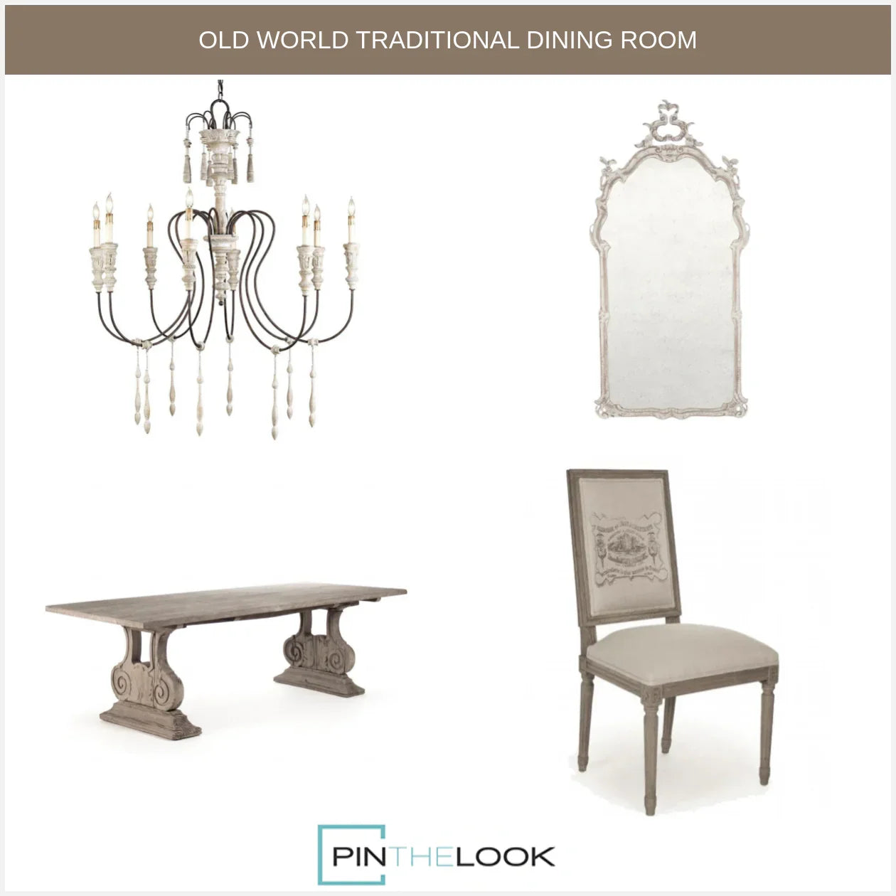 Ornate White Shabby Chic Mirror