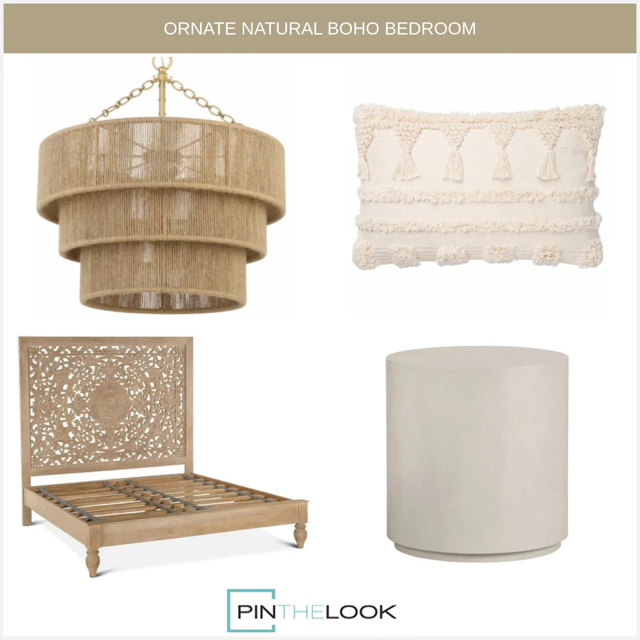 Tiered Jute Wrapped Chandelier