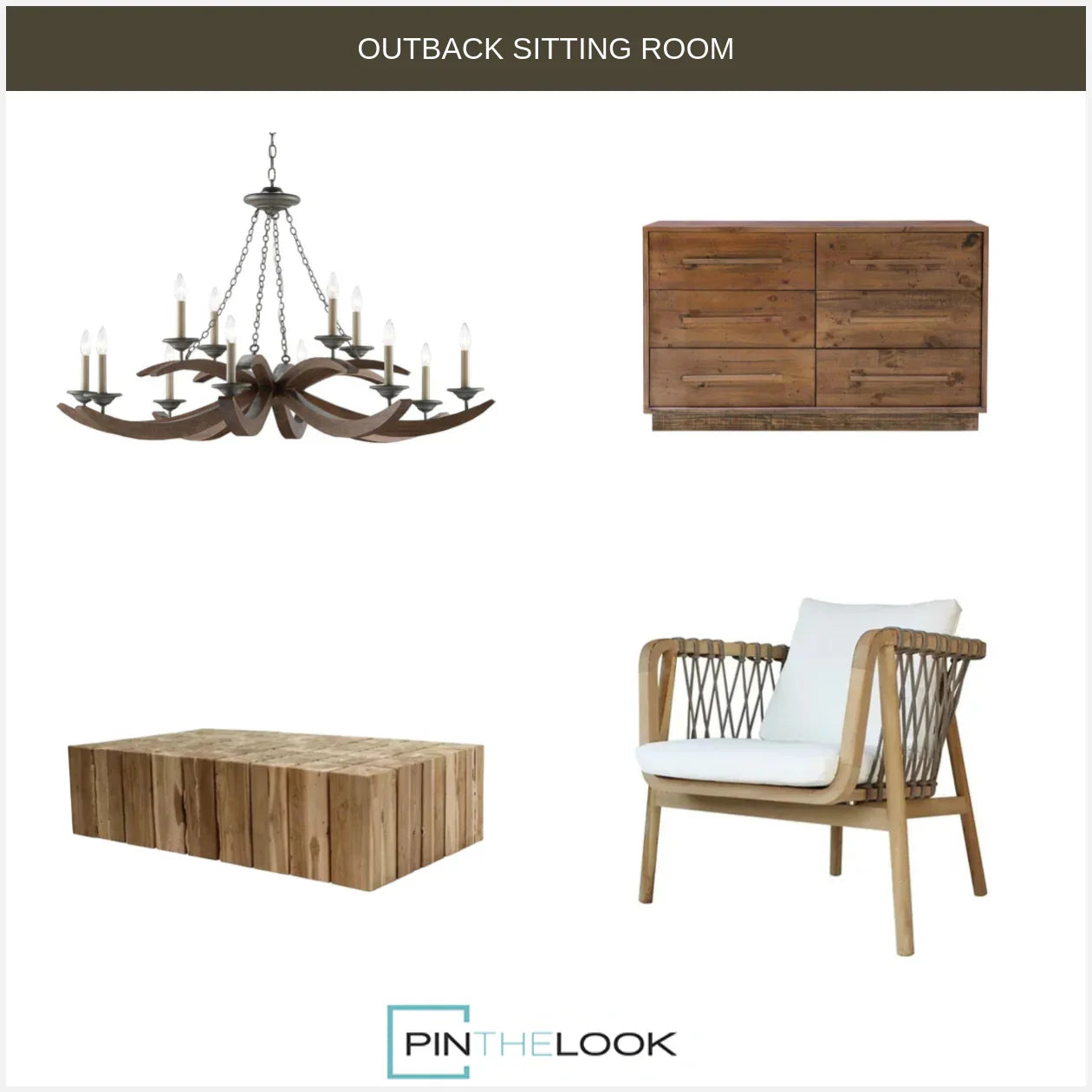 Natural Teak Wood Prism Coffee Table