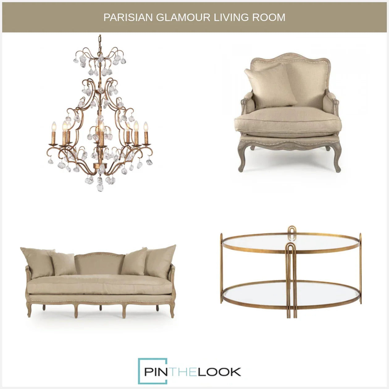 Vintage Parisian Glam Crystal Chandelier