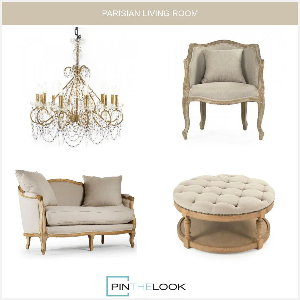 Tufted Round Provence Ottoman