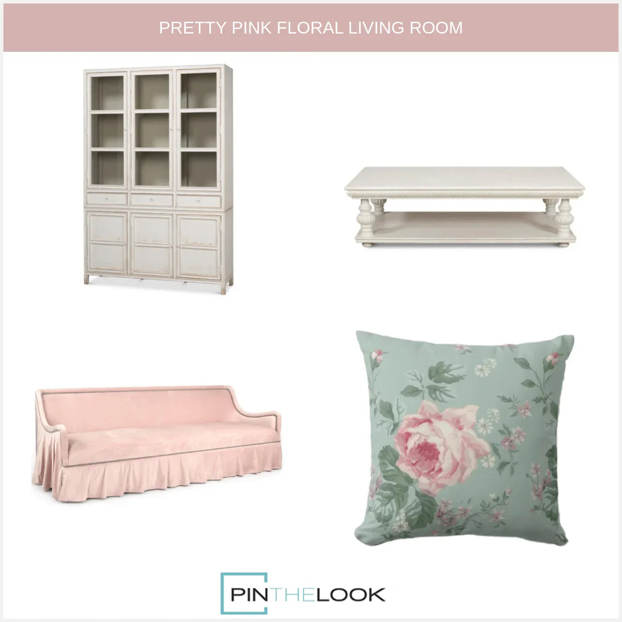 Plush Velvet Rose Skirted Sofa