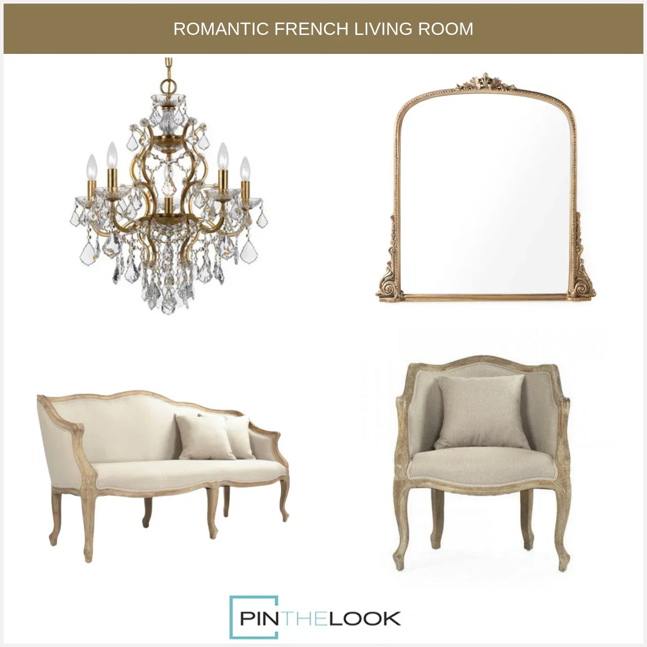French Creme Louis Sofa