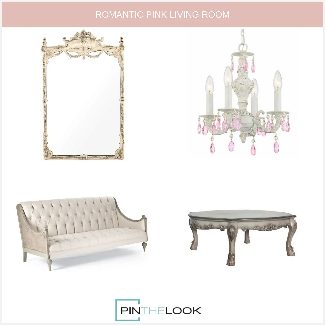 Mini Pink Shabby Chandelier