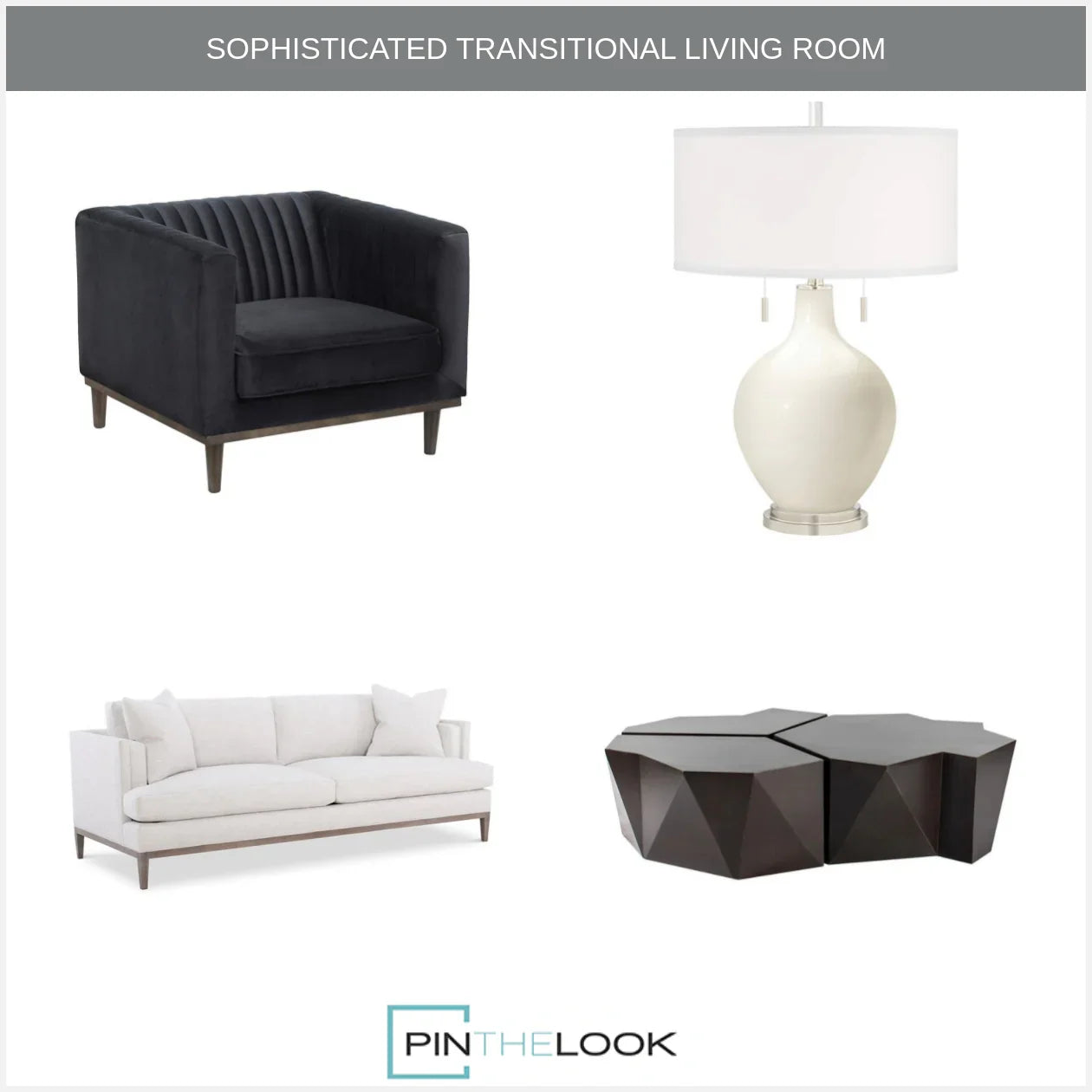 Black Modern Geometric Coffee table