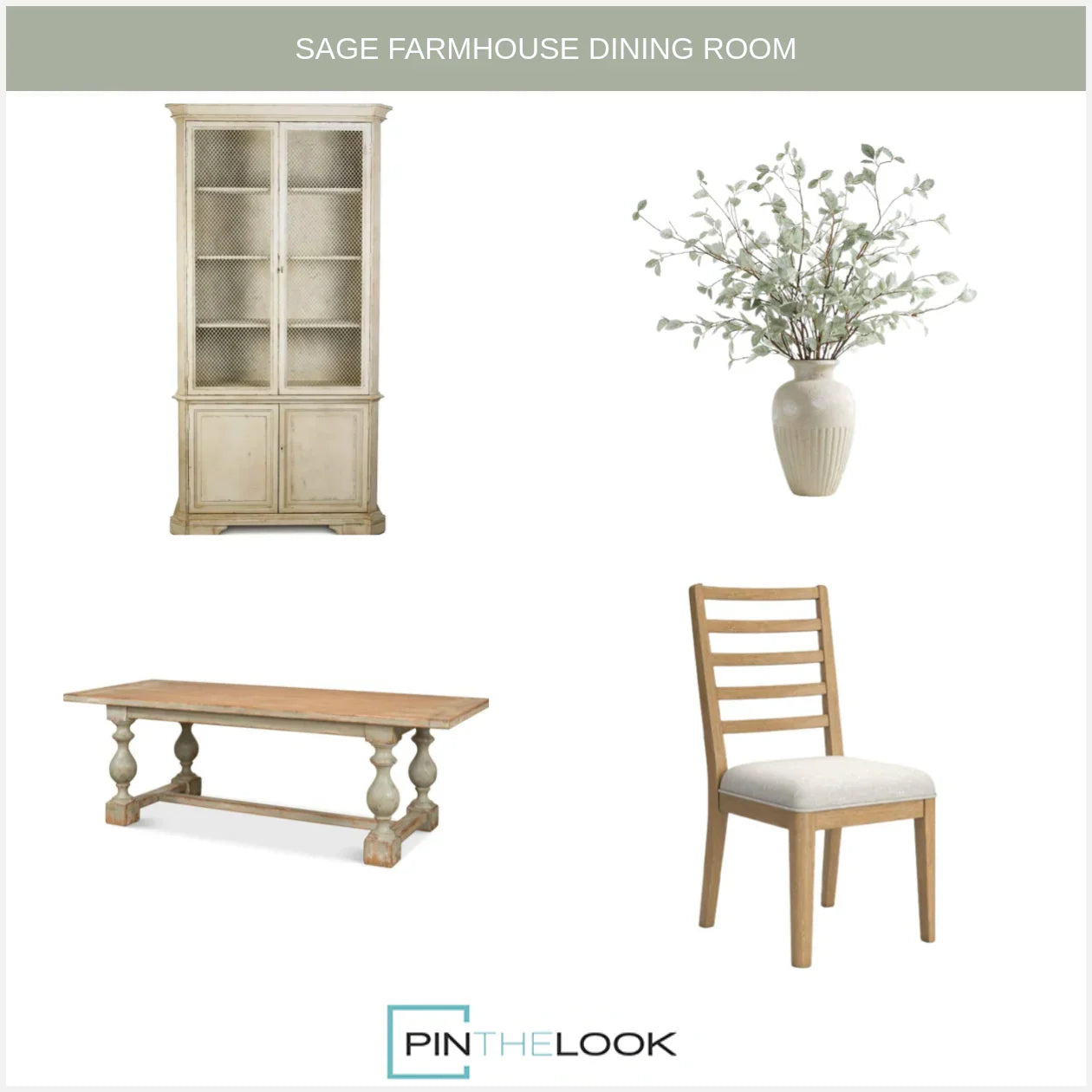 Rustic Sage Farmhouse Trestle Dining Table