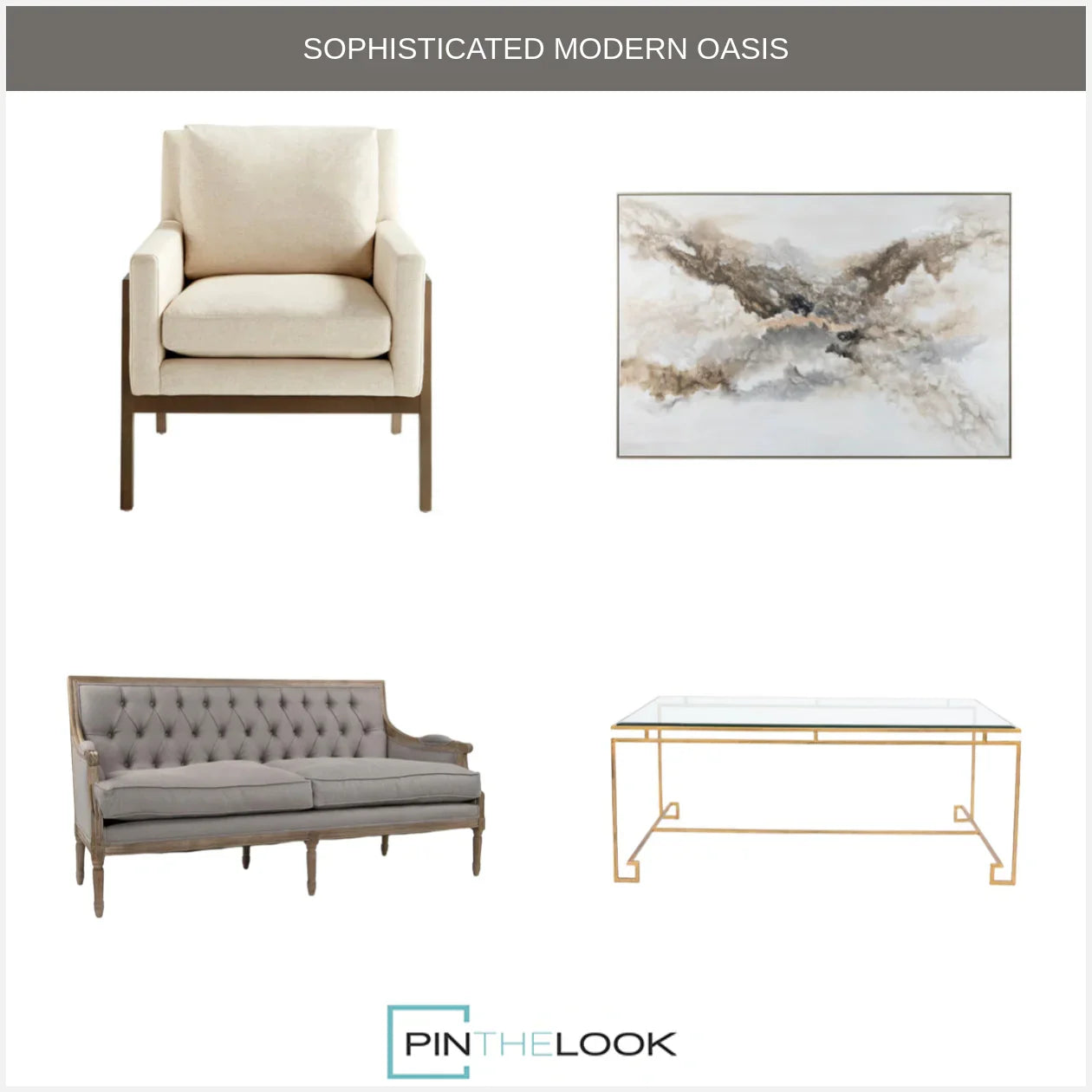 Gray Linen Louis Tufted Sofa