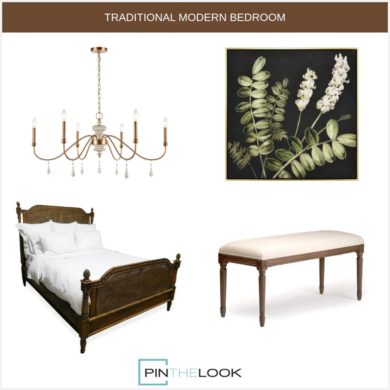 French Oak Cotton White Bench