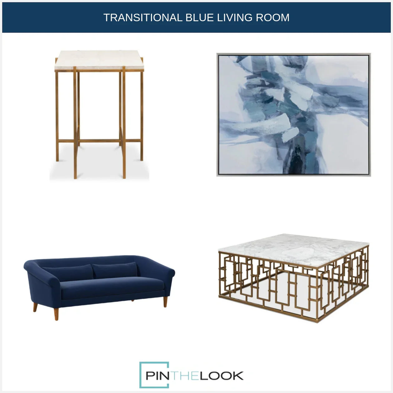 Brass Gate Italian Marble Cocktail Table