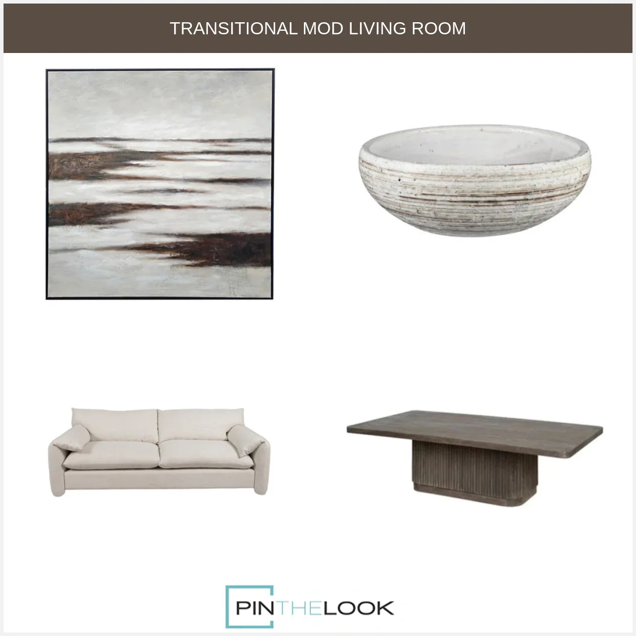 Reeded Transitional Coffee Table