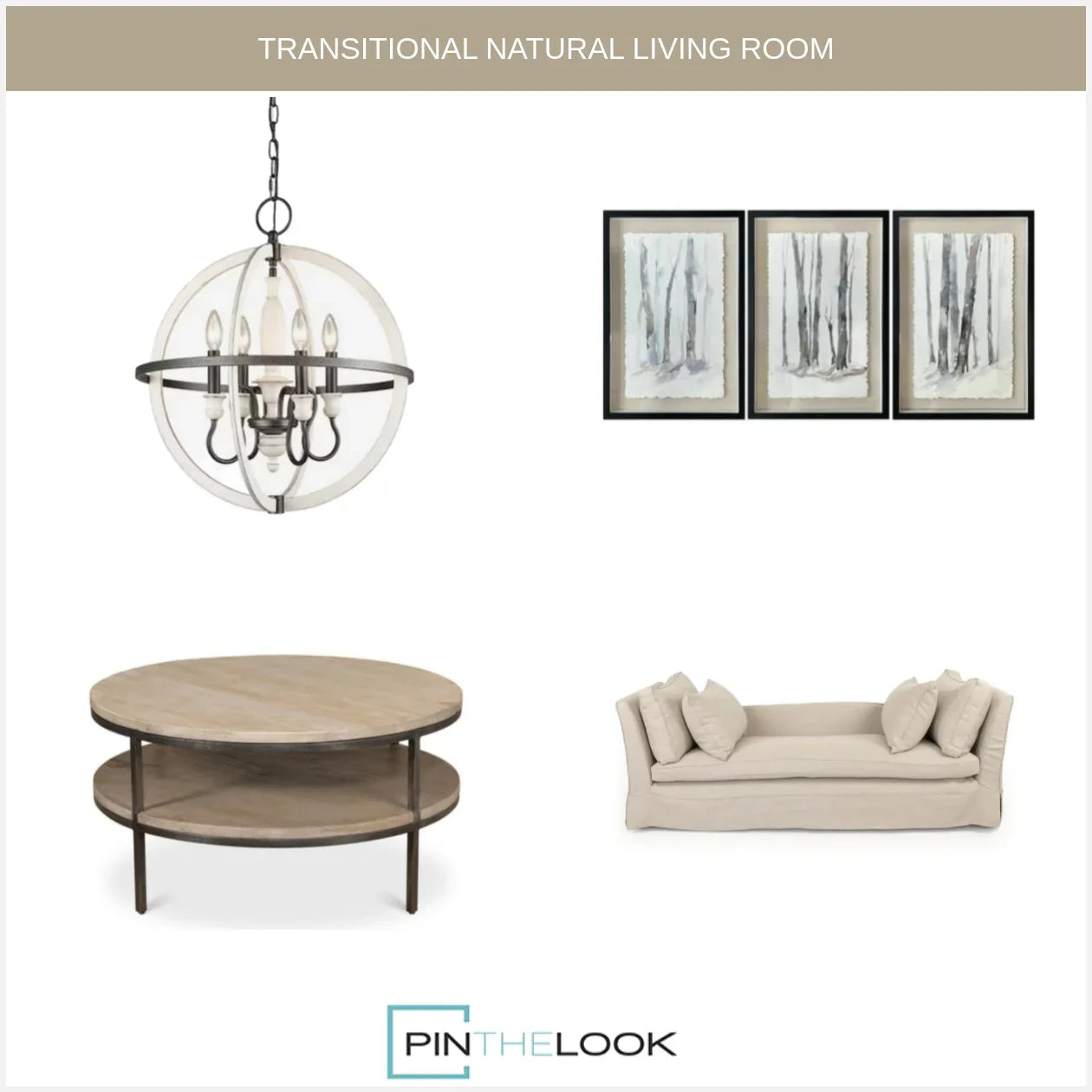 Double Shelf Beige Round Coffee Table