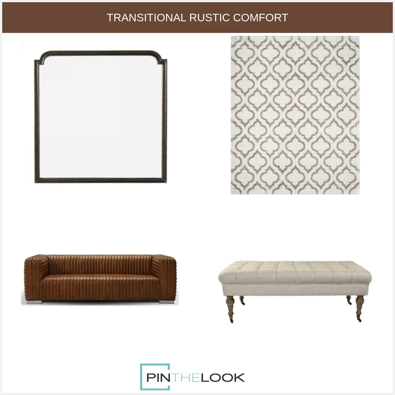 Natural Linen Maison Tufted Oak Ottoman