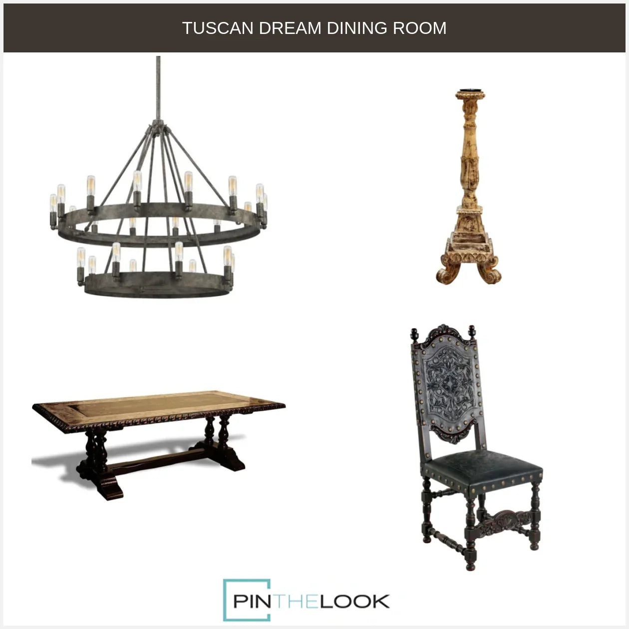 Pamplona Dark Wood Dining Table