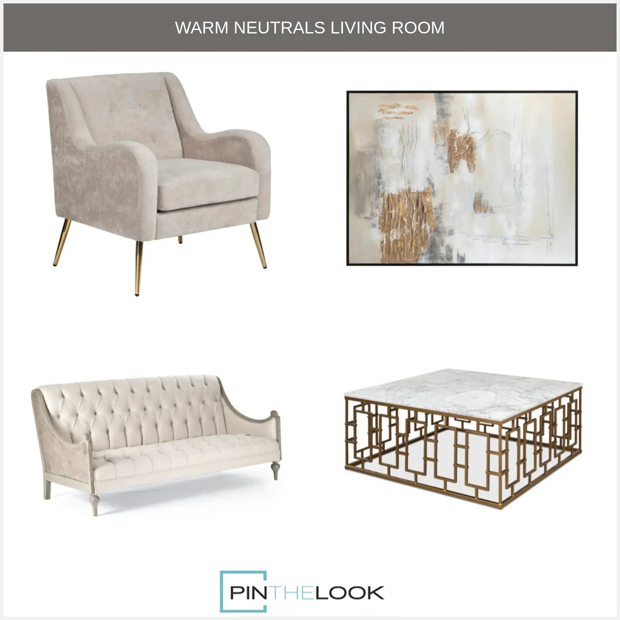 Brass Gate Italian Marble Cocktail Table