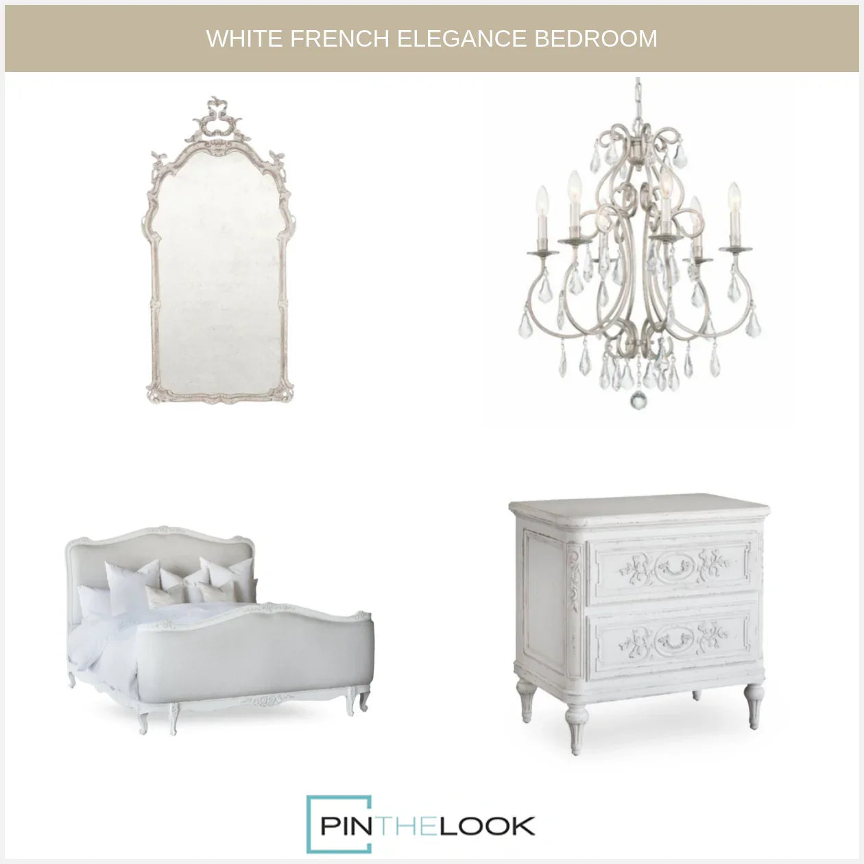 Ornate White Shabby Chic Mirror